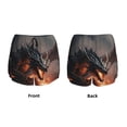 thumbnail image 3 of Hirioo Fiery Black Dragon Attack for Women's Double Layer Athletic Shorts High-Performance Gym Shorts with Inner Pocket, Elastic Waistband-Large, 3 of 7