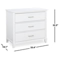 thumbnail image 3 of Dream on Me Universal 3 Drawers Chest in White, Kids Bedroom Dresser, Three Drawers, 3 of 4