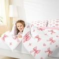 thumbnail image 4 of jejeloiu Cute Bowknot Bow Full Size Comforter Sets,Pink Bow Tie Loves Bedding Sets For Girls Kids Reversible 3-Piece, 4 of 8