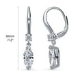 thumbnail image 3 of BERRICLE Sterling Silver Solitaire 2 Carat Marquise Cut Cubic Zirconia CZ Anniversary Leverback Dangle Drop Earrings for Women, Rhodium Plated, 3 of 6