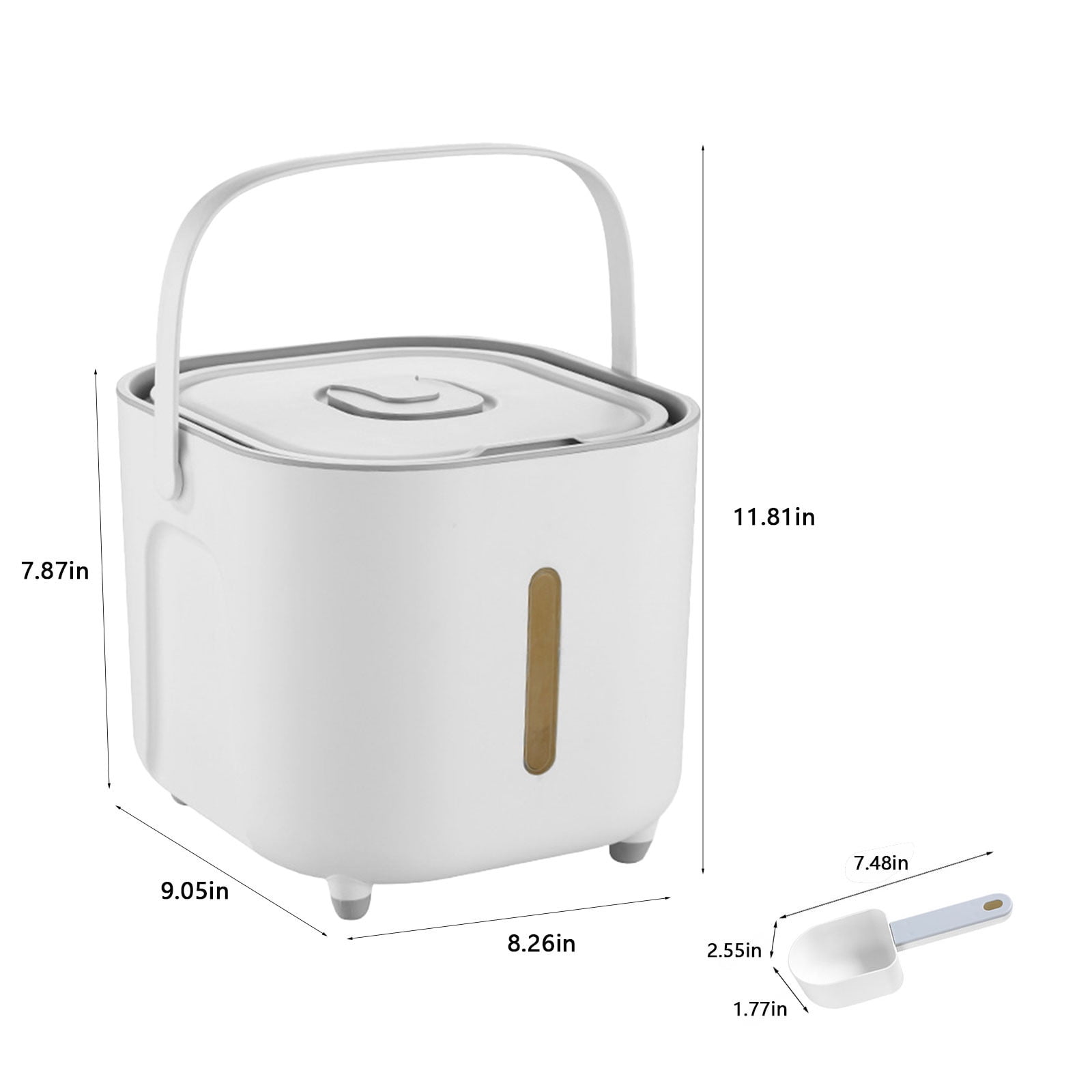 Large Food Containers, 20lb Storage Bins with Lids & Scooper, BPA Free Airtight Kitchen Containers to Store Dry Food, Cat/Dog Container