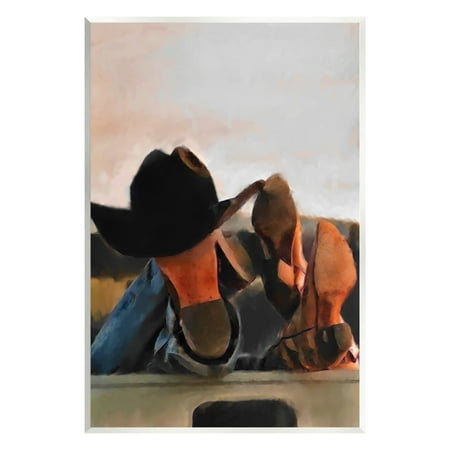 Stupell Industries Couple Resting Cowboy Boots Abstract Painting Unframed Art Print Wall Art, 13 x 19
