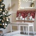 thumbnail image 3 of Christmas Chair Covers Set of 4 Xmas Dwarfs Pine Tree Snowflakes Plaid Wood Grain Chair Back Covers Stretch Removable Washable Slipcovers Protector for Dining Room Kitchen Party Decor, 3 of 5