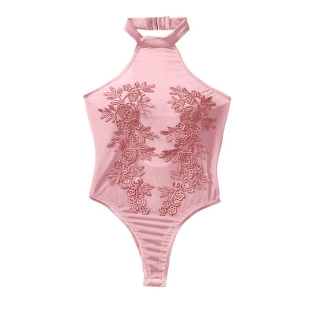 Midwennn Europea and America New Foreign Trade Flowers See Through Sexy Shapewear Underwear Lace Bodysuit for Women Lingerie