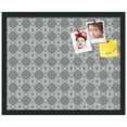 thumbnail image 2 of PinPix 22x18 Custom Cork Bulletin Board  Poster Board Has a Fabric Style Canvas Finish, Framed in Grey and White Graphic Lava Pattern, by ArtToFrames (PinPix-231), 2 of 5