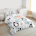 thumbnail image 3 of Homewish Black White Penguin 2pcs Bedding Comforter Set for Teens Boys Girls,Flower Animal Twin Comforter Sets,Dreamy Princess Breathable Bedding Set,Ultra Soft Home Decor,Reversible, 3 of 8