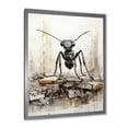 thumbnail image 4 of Designart "Charcoal Ant In Minimalist March" Animals Ant Picture Framed Wall Art Prints, 4 of 5