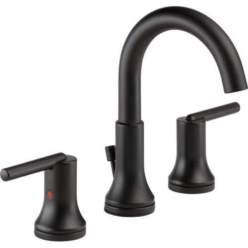 Delta Faucet Trinsic Waschbecken-Armatur Matt Schwarz – Diamond Seal, Inkl. Ablauf, Zentrumsbohrung