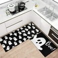 thumbnail image 2 of Halloween Kitchen Mat Set of 2,Boo Ghost Happy Halloween Floor Mats and Rugs Non Skid Washable for Kitchen Home Decor,Halloween Decorations and Accessories (17"x47"+17"x30"), 2 of 6