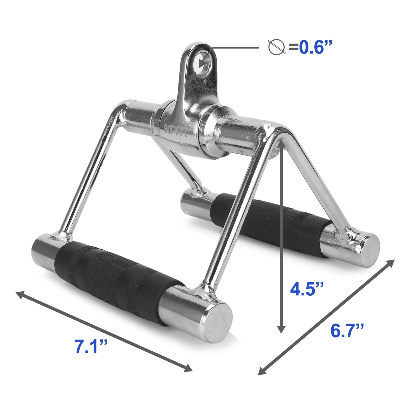 XPRT Fitness Heavy Duty Chrome Double D Handle and V-Shaped Bar Exercise Machine Attachment (2-Pack)