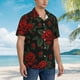 thumbnail image 3 of Balery Roses Camisas hawaianas de manga corta para hombre, camisas playeras de corte holgado, camisas de vacaciones con botones,Large, 3 of 7