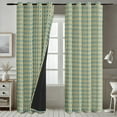 thumbnail image 4 of Vargottam Room Darkening Curtains - Geometric Pattern, Set of 2 Panels, 42" x 90" - Grommet-Top Blackout Window/Door Drapes for Bedroom, Nursery & Living Room - Blue, 4 of 9