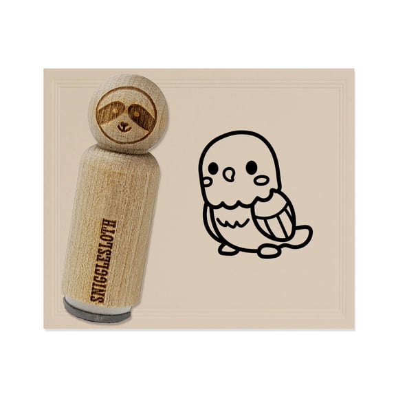 Kawaii Cute Parakeet Budgie Bird Rubber Stamp for Scrapbooking Crafting Stamping - Mini 1/2 Inch