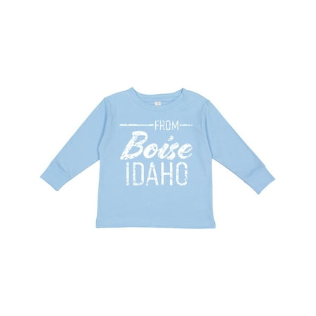 

Inktastic From Boise Idaho in White Distressed Text Boys or Girls Long Sleeve Toddler T-Shirt