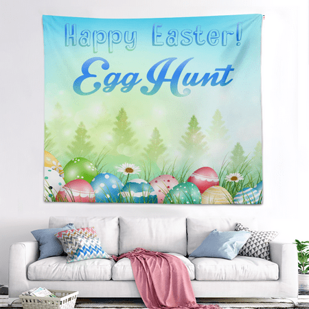 Image of Happy Easter Egg Bunny Backdrop Unique Photography Background for Boy Girl 70.86x59.05inch/180x150cm