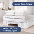thumbnail image 2 of Wrap Around Dust Ruffle Bed Skirt - White - Bed Skirt For Full Size Beds With 12 In. Drop - Easy Fit Elastic Strap - Pleated Bedskirt With Brushed Fabric - Machine Wash & Wrinkle Free - By Cgk Linens, 2 of 5