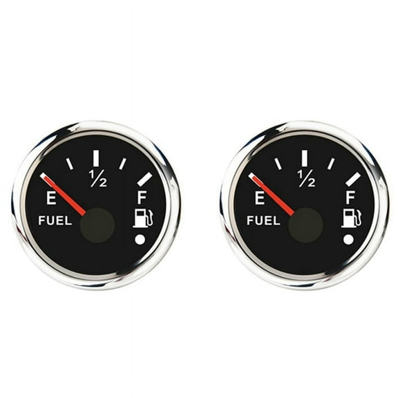 2set 52mm Fuel Level Gauge 0-190Ohm Switchable 240-33Ohm Fuel Oil Level Meter Boat Car Gauges with Alarm Black