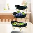 thumbnail image 3 of Cuencos multiusos con soporte de metal creativo, organizador decorativo reutilizable multicapa 3 niveles verde oscuro, 3 of 6