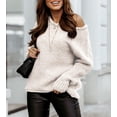 thumbnail image 2 of CAILDANL Women Casual Long Sleeve Fall Sweaters Crew Neck Solid Color Soft Ribbed Knitted Oversized Pullover Loose Fit Jumper, 2 of 2