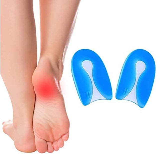Almohadillas de Gel de silicona para el talón, cojín para fascitis Plantar, almohadillas para el talón en forma de U, almohadillas de inserción para el talón