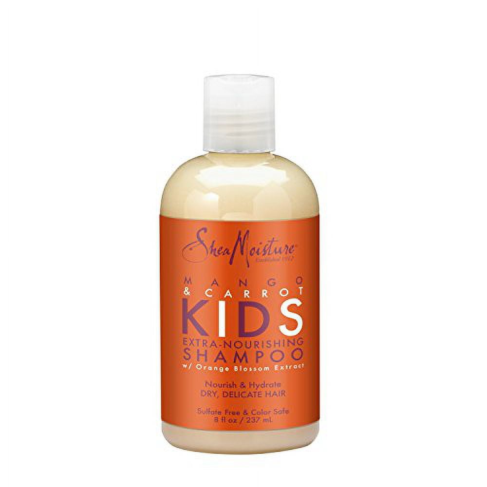 SheaMoisture Kids Nourishing Moisturizing Daily Shampoo, Conditioner & Detangler with Mango, Carrot & Coconut Oil, Full Size Set, 3 Piece
