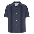 thumbnail image 5 of Zylanna Men's Hawaiian Shirts, Casual Short Sleeve Quickly Dry Turndown Collar Summer Beach Button Down Shirts Navy Size M, 5 of 5