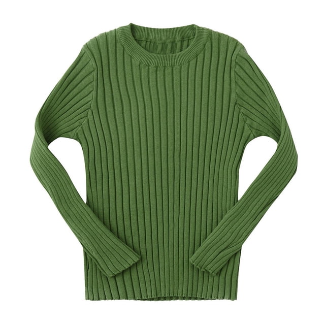 Toddler Girls Sweater Toddler Kids Baby Girls Ribbed Knit Sweater Soft Solid Warm Sweater Pullover