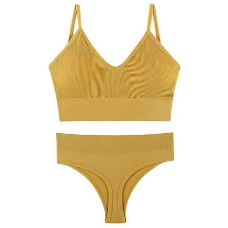 pstuiky Sports Bras  Women s Solid Color Underwear Sexy Underwear Bikini Panties Silky Comfy Yoga Panties Sets Nursing Bra Underwear Clearance