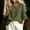 Army Green, variant on Womens Cotton Linen Oversized Tops- Summer Vintage Elegant Casual Crew Neck 3/4 Bell Sleeve Pullover Tunic Blouses Red Size L