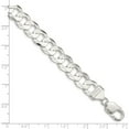 thumbnail image 2 of 925 Sterling Silver High Polished 11.90mm Solid Concave Beveled Curb Chain w/ Lobster Clasp - 24", 2 of 2