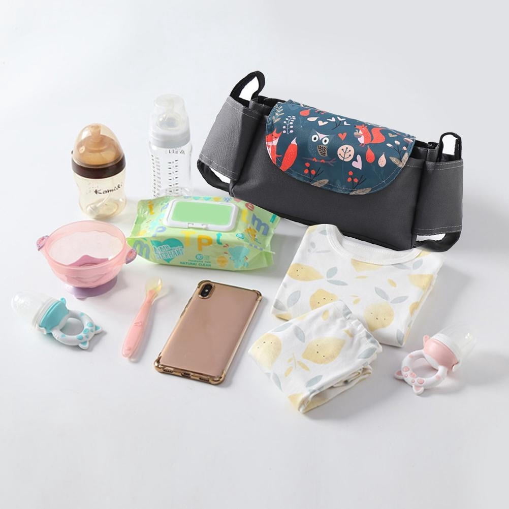 Stroller Hanging Bag Baby Stroller Hanging Organizer Bag Polyester Newborn Baby Carriage Pram Bottle Bag