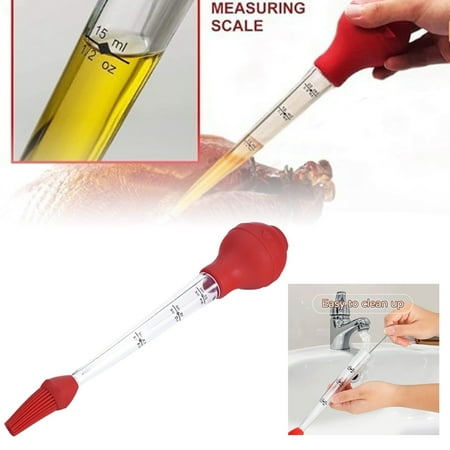 

Silicone Turkey Seasoning Turkey Needle Grilling Tool Silicone Oil Seasoning Tube With Cleaning Brush
