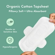 Rael Organic Cotton Cover Menstrual Regular Pads, Unscented, Chlorine Free, 16 Count