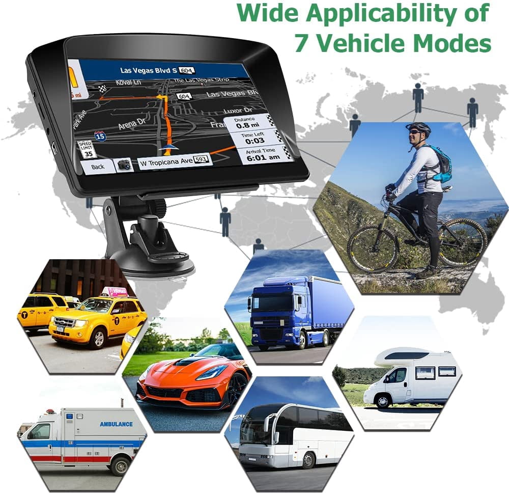 GPS Navigation for Car Truck,7 Inche Touchscreen Car GPS Navigator 8GB 256M with Voice Guidance and Speed Camera Warning Auto GPS with Lifetime Free Map Update