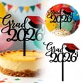 thumbnail image 2 of 1 Pcs Glitter Class of 2026 Cake Topper – Congrats Grad Cap Decoration for High School and College Graduation Party – 2026 Graduation Supplies for Cake and Dessert Table, Black-3, 6.10x3.94 Inch, 2 of 8