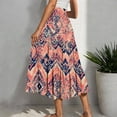 thumbnail image 5 of ClodeEU Women's Boho Maxi Skirt,Lightweight Summer Elastic Waist Flowy Long Tiered Plus Size Skirt Orange,Womens Plus M, 5 of 5