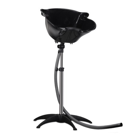Portable and Movable Shampoo Basin, Adjustable Height Shampoo Bowl Sink Hair Salon Equipment with Drainage and Cleaning Hose Suitable for Home, Salons, Hospitals