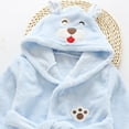 thumbnail image 4 of Hessimy Girls Fleece Hooded Robes, Warm Printed Bath Robe For Kids Soft Fuzzy Bathrobe For Gifts Fall Winter Toddler Pajamas Sleepwear (Blue,2-3 Years), 4 of 6