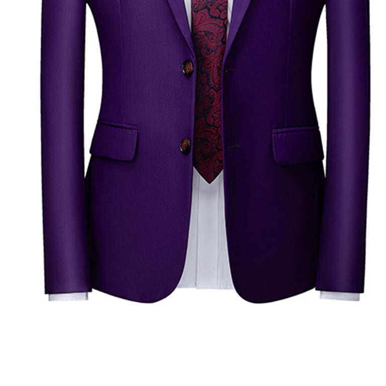 Men's Slim Fit 2-Piece Suit - One Button Notch Lapel Tuxedo For Wedding, Prom, Formal Events