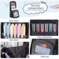 thumbnail image 4 of Standing Pencil Case Large Capacity Pen Bag, Multi-Layer Pen Pouch Pencil Holder Stationery Organizer, Polyester Pencil Bag Storage Box Desk Organizer, Unicorn, 4 of 8