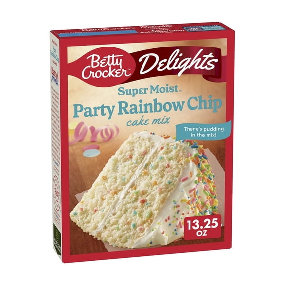 Betty Crocker Delights Super Moist Party Rainbow Chip Cake Mix (Pack of 2)