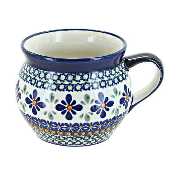 Zaklady Polish Pottery Mosaic Flower Bell-Shaped Mug