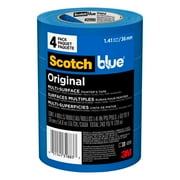 ScotchBlue Original Multi-Surface Painters Tape, Blue, 1.41 inches x 60 yards, 4 Rolls