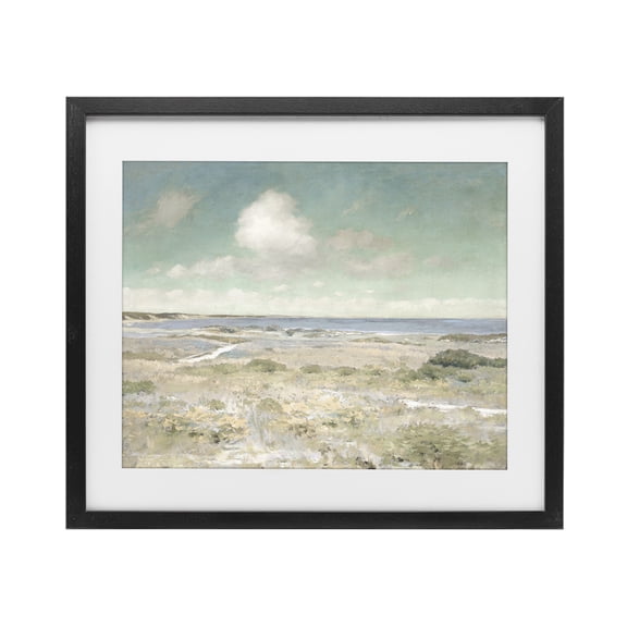 Stupell Industries Water View with Clouds Black Framed Print Under Glass, design by Christy McKee