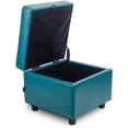 thumbnail image 2 of H&B Luxuries Tufted Leather Square Flip Top Storage Ottoman Cube Foot Rest, Blue ST-SOPUNVY4, 2 of 7