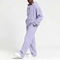thumbnail image 2 of Migroa Hoodies for Men Tracksuit Set - Matchingquarter Zip Pullover Sportswear & Joggers Sweatpants, Versatile Athletic Casual Wear in Solid Colors , Purple Xl, 2 of 7