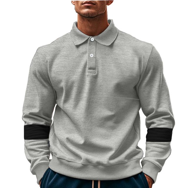 pstuiky manga larga para hombre, Top de manga larga con cuello y hebilla para hombre Tops de hombre xxl