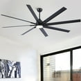 thumbnail image 3 of 84-Inch Super Large Black Ceiling Fan with 8 Aluminum Blades, Remote Control & Reversible Direction - 6-Speed DC Motor, LED Light & Timer for High Ceilings, 3 of 9