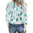 thumbnail image 3 of Womens Christmas Rib Knit Tops 2025 Fall Fashion Ribbed Long Sleeve Christmas Shirts Xmas Fitted Basic Tees Tops, 3 of 5