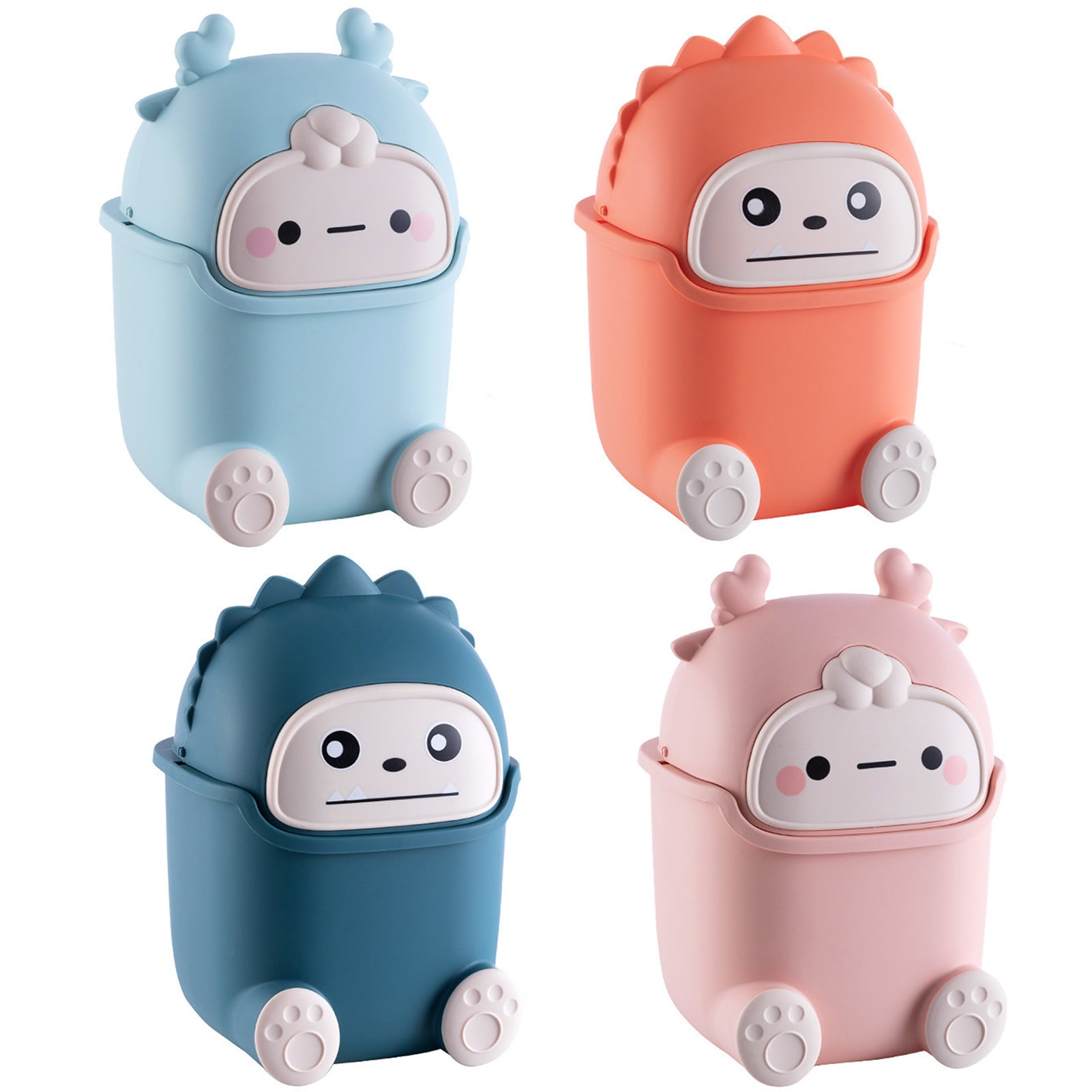 Dengjunhu Cute Flip Trash Can Cute Animal Shape Trash Cans Cute Desktop